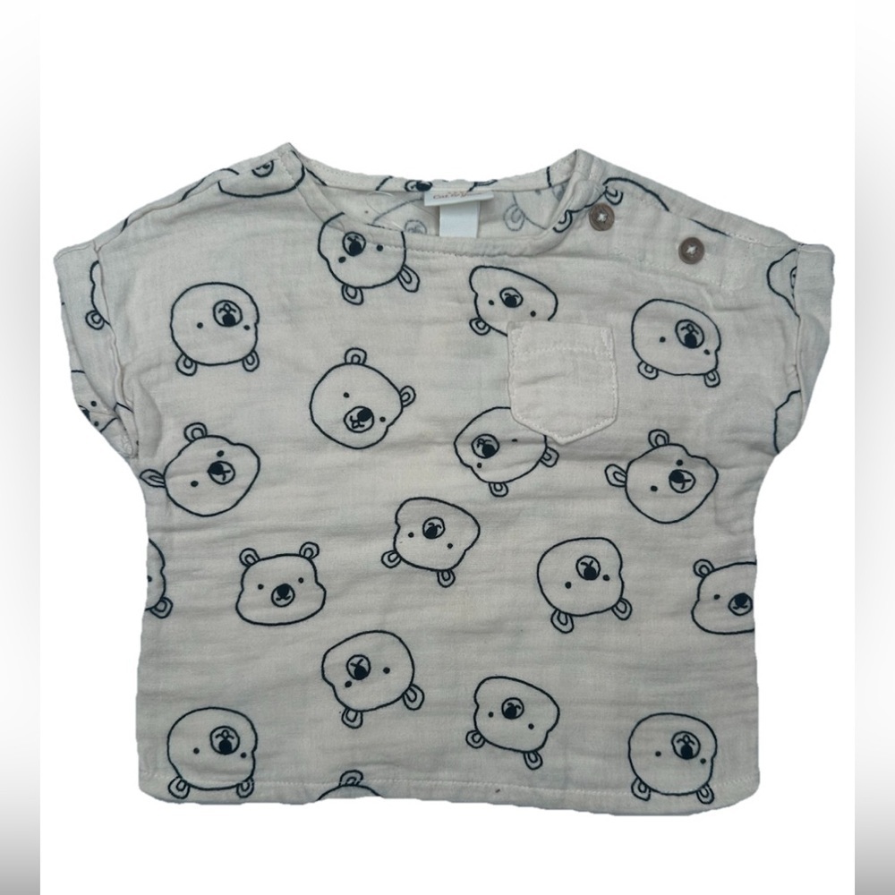 Cat &  Jack short Sleeve bear theme  Size 6-9 Months